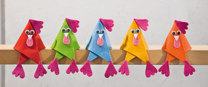 Colorful Felt Chicken Sitters, easy and quick 